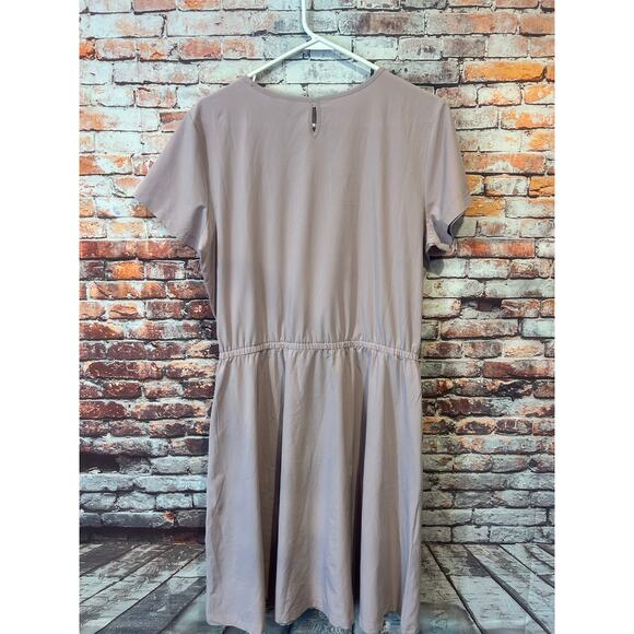 Duluth Light Pink Dress Women's Medium Cinched Waist Pockets Casual Midi - Picture 2 of 6